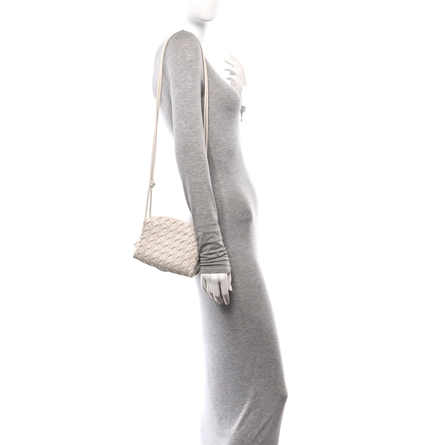 Nappa Intrecciato Mini Loop Camera Bag White