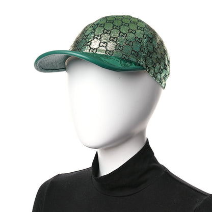 Gucci Silk Blend Jacquard Monogram Santa Barbara Baseball Hat XL Green Black Radiant 2 of 11