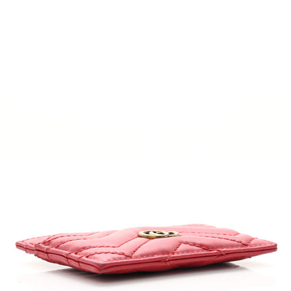 Gucci Calfskin Matelasse GG Marmont Card Holder Hibiscus Red 4 of 6
