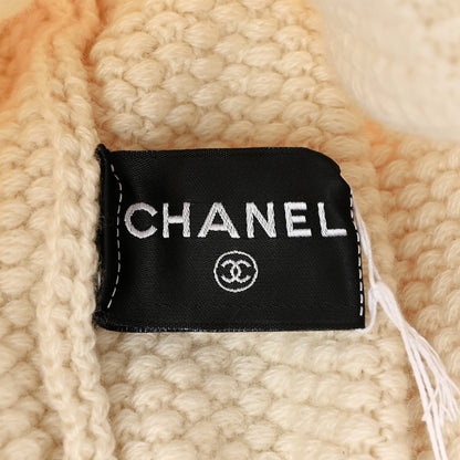 Chanel Wool Cashmere CC Beanie Hat Ivory Black 5 of 6