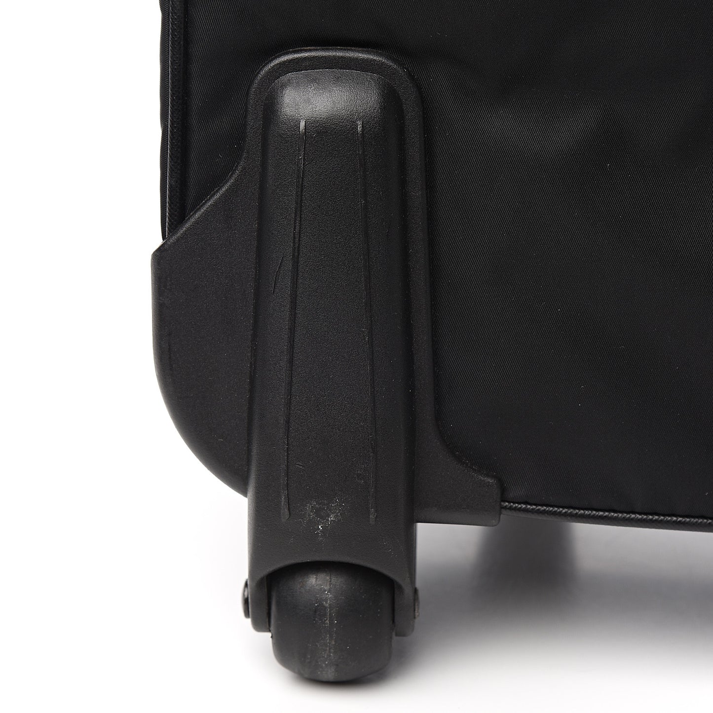 Tessuto Nylon Saffiano Trolley Luggage Black