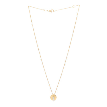 Roberto Coin 18K Yellow Gold White Gold Diamond Disc Pendant Necklace 3 of 6