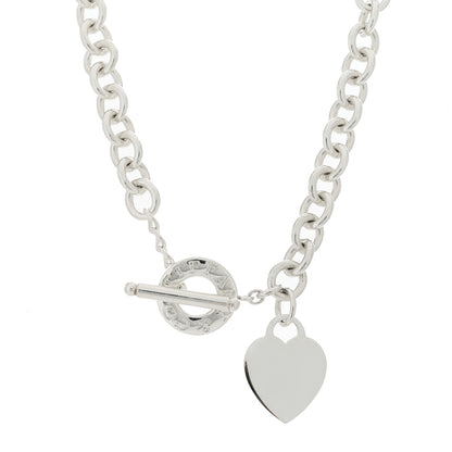 Tiffany Sterling Silver Heart Tag Toggle Necklace 1 of 4