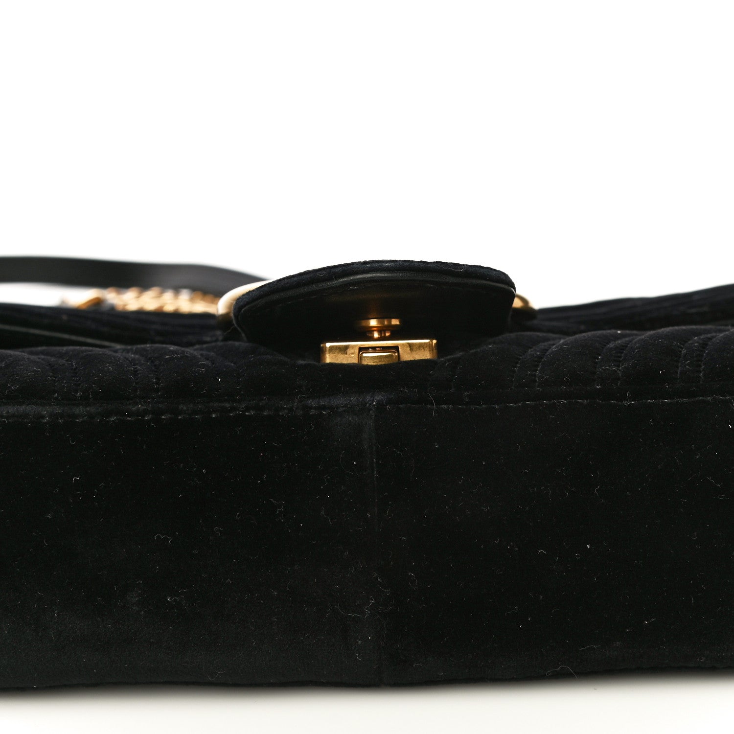 Gucci Velvet Matelasse Medium GG Marmont Shoulder Bag Black 12 of 24