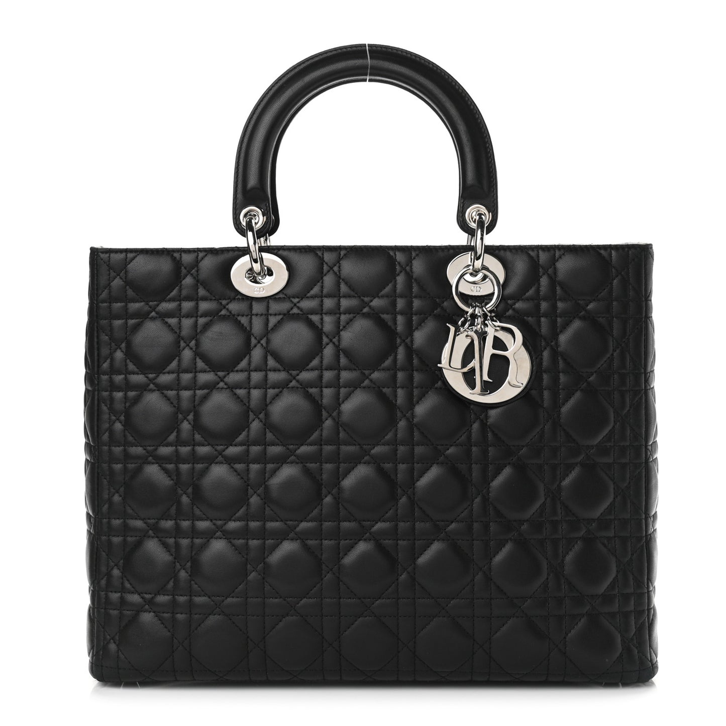 Lambskin Cannage Large Lady Dior Black