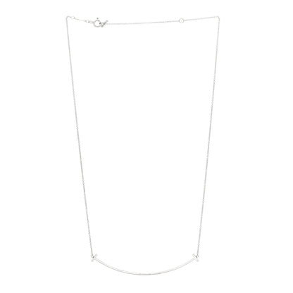 Tiffany Sterling Silver Large T Smile Pendant Necklace 3 of 4