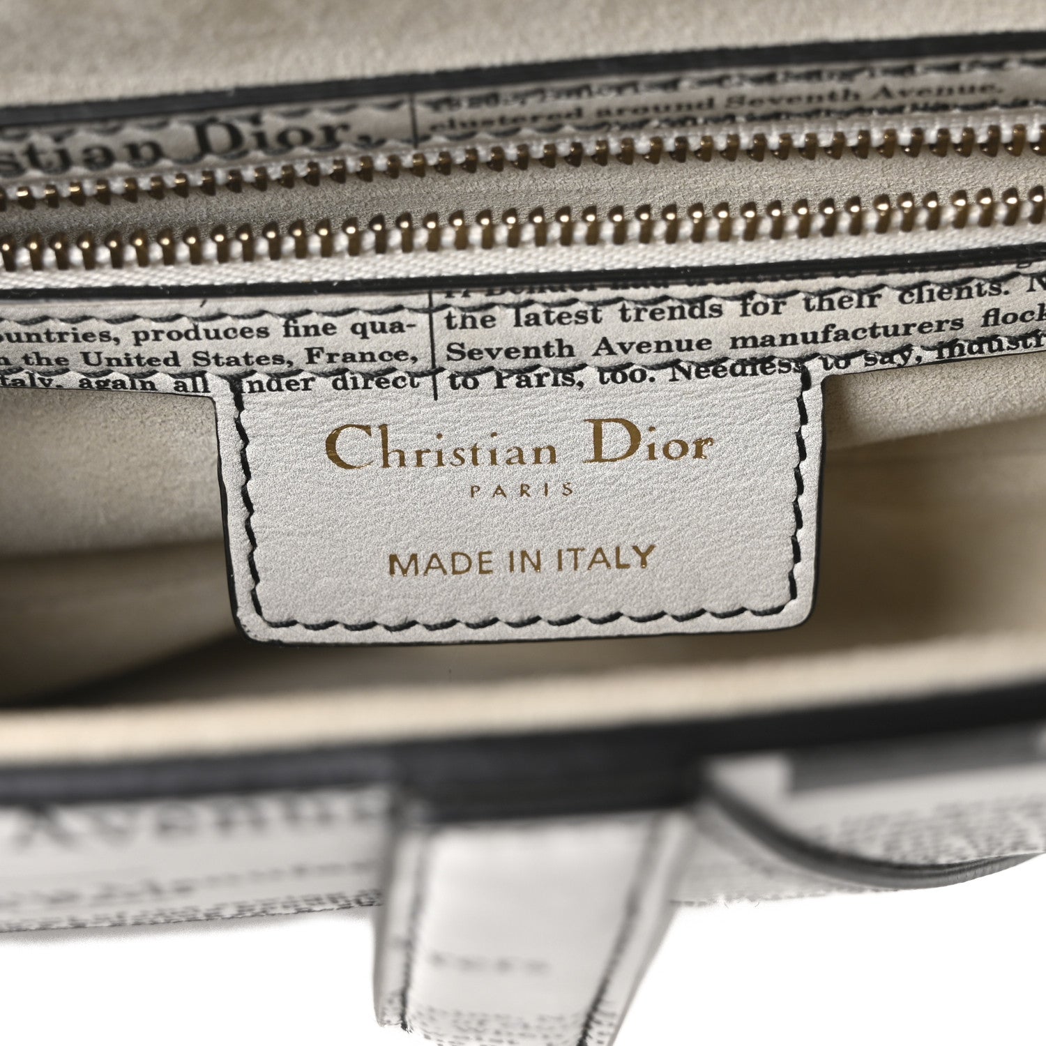 Christian Dior Calfskin Newspaper Printed Saddle Bag With Strap Black White 6 of 10