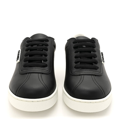 Chanel Calfskin CC Womens Sneakers 36.5 Black 3 of 9