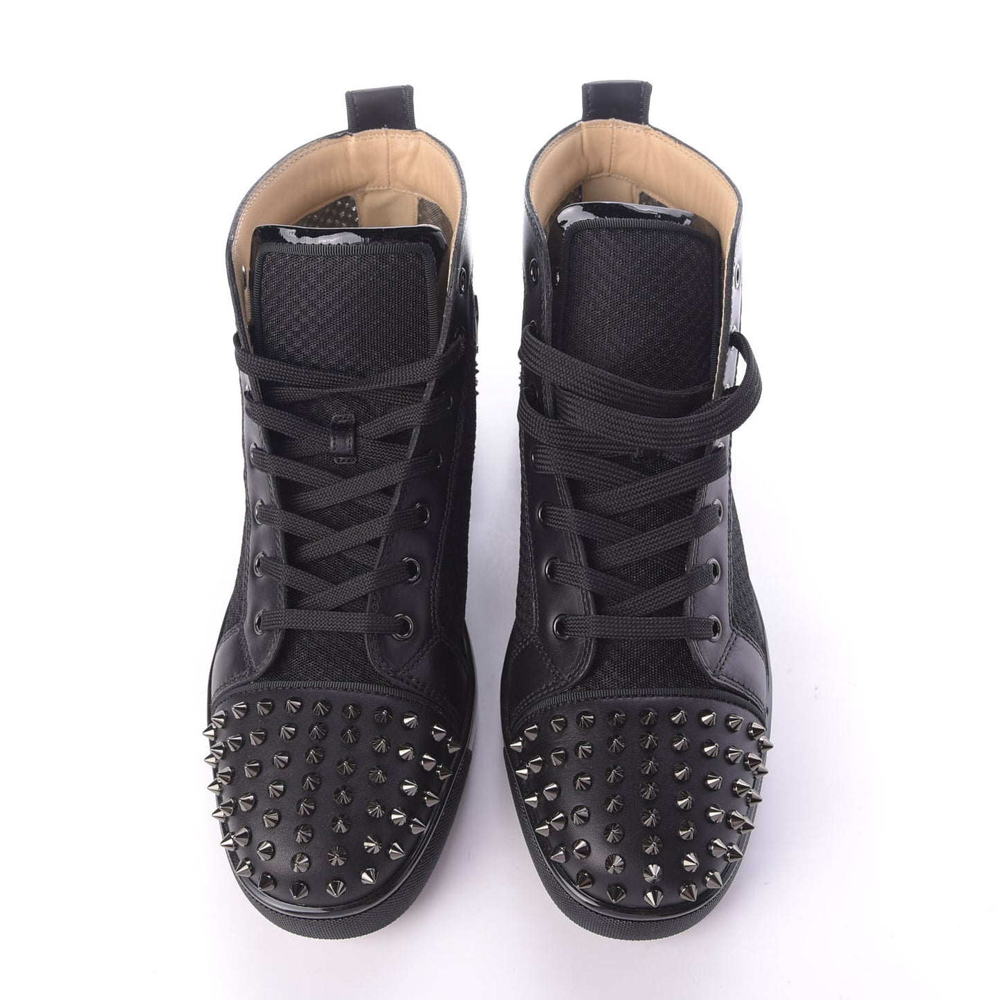 Calf Mesh AC Lou Spikes 2 Flat Sneakers 43.5 Black