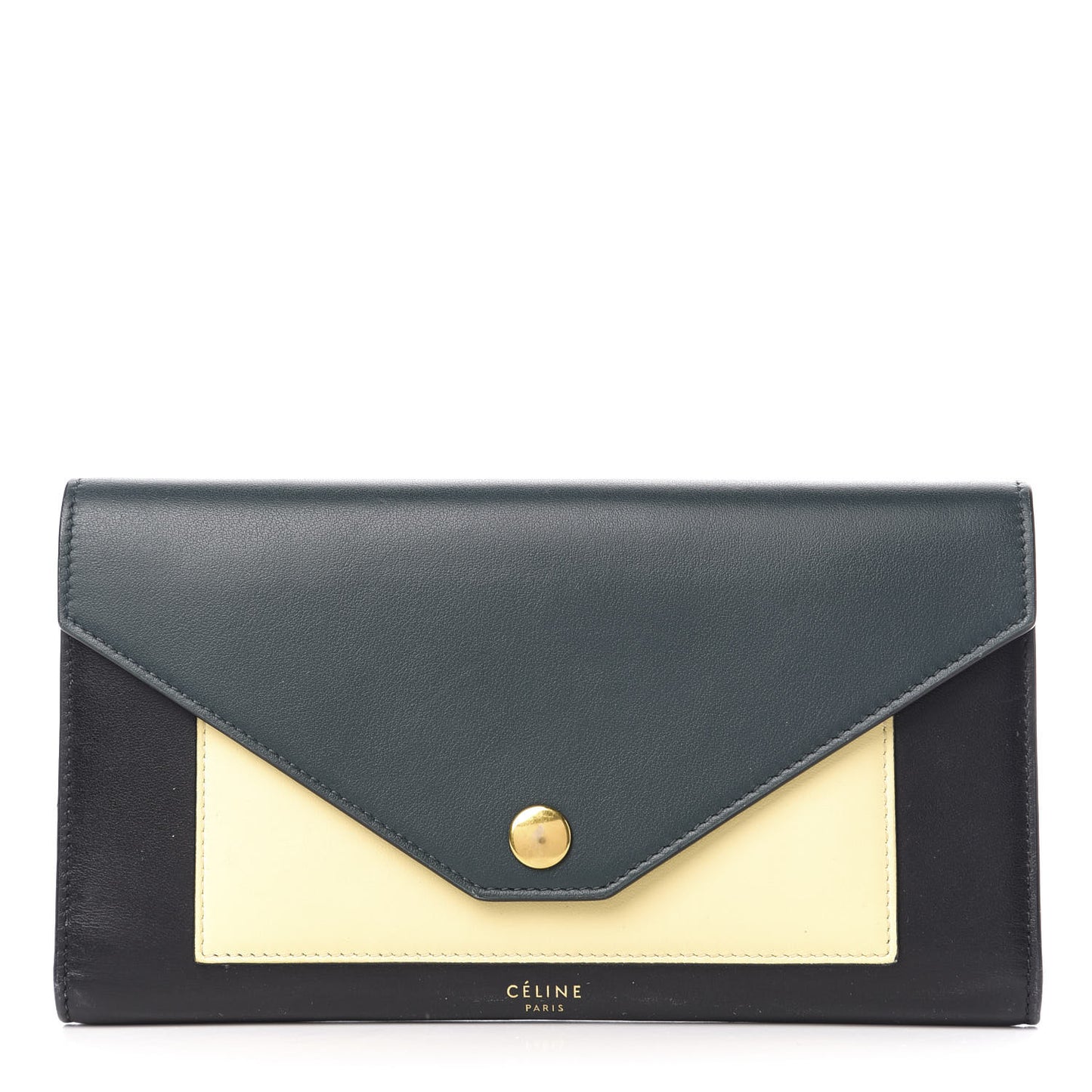 Smooth Calfskin Pocket Tri-Fold Multifunction Envelope Flap Wallet