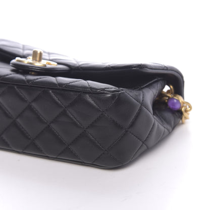 Chanel Lambskin Resin Quilted Mini Rectangular Pearl Samba Flap Black 9 of 10