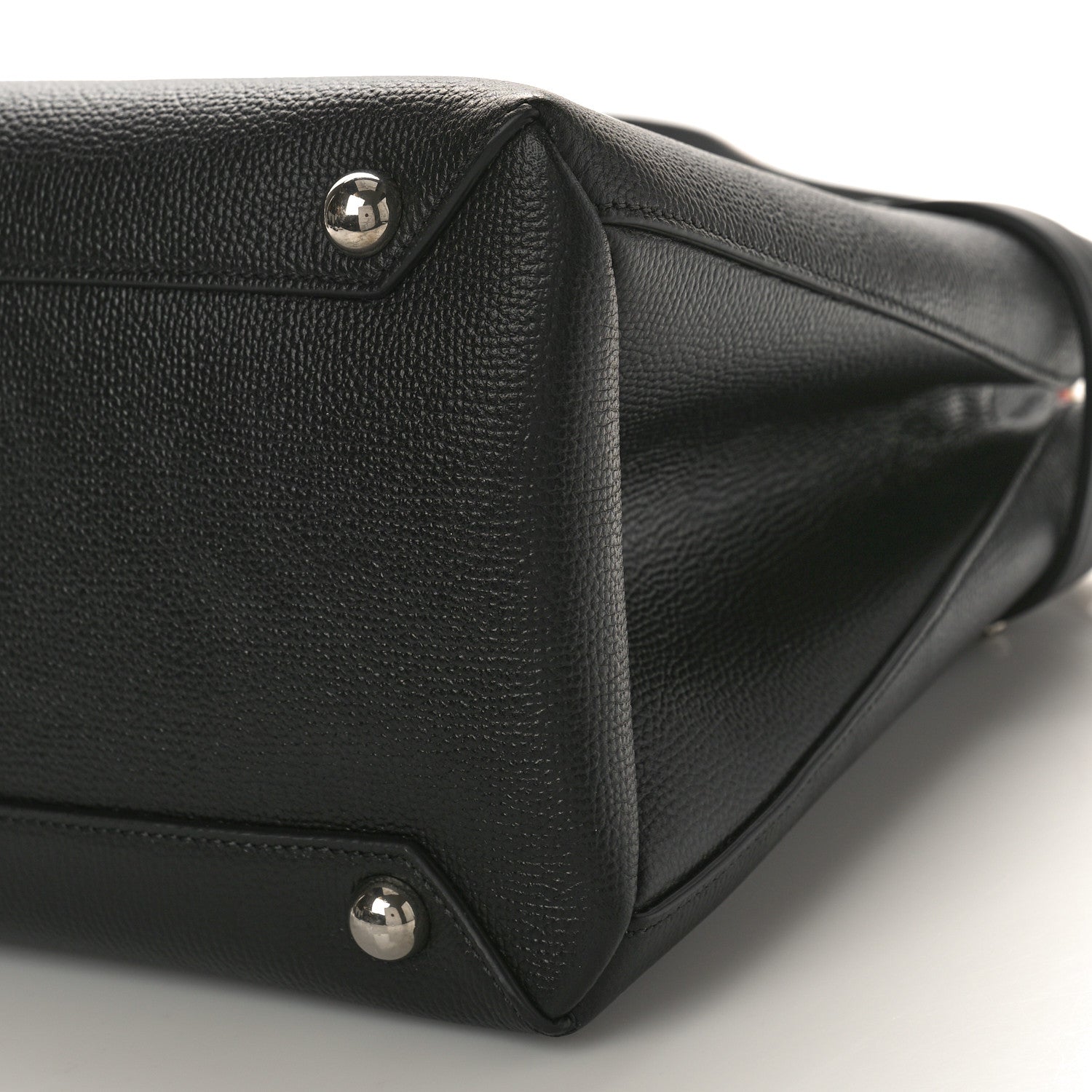 Burberry Grainy Calfskin House Check Medium Banner Tote Black 8 of 8