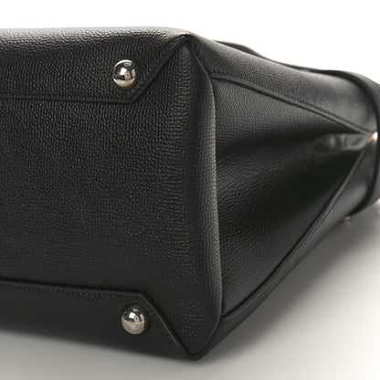 Burberry Grainy Calfskin House Check Medium Banner Tote Black 8 of 8