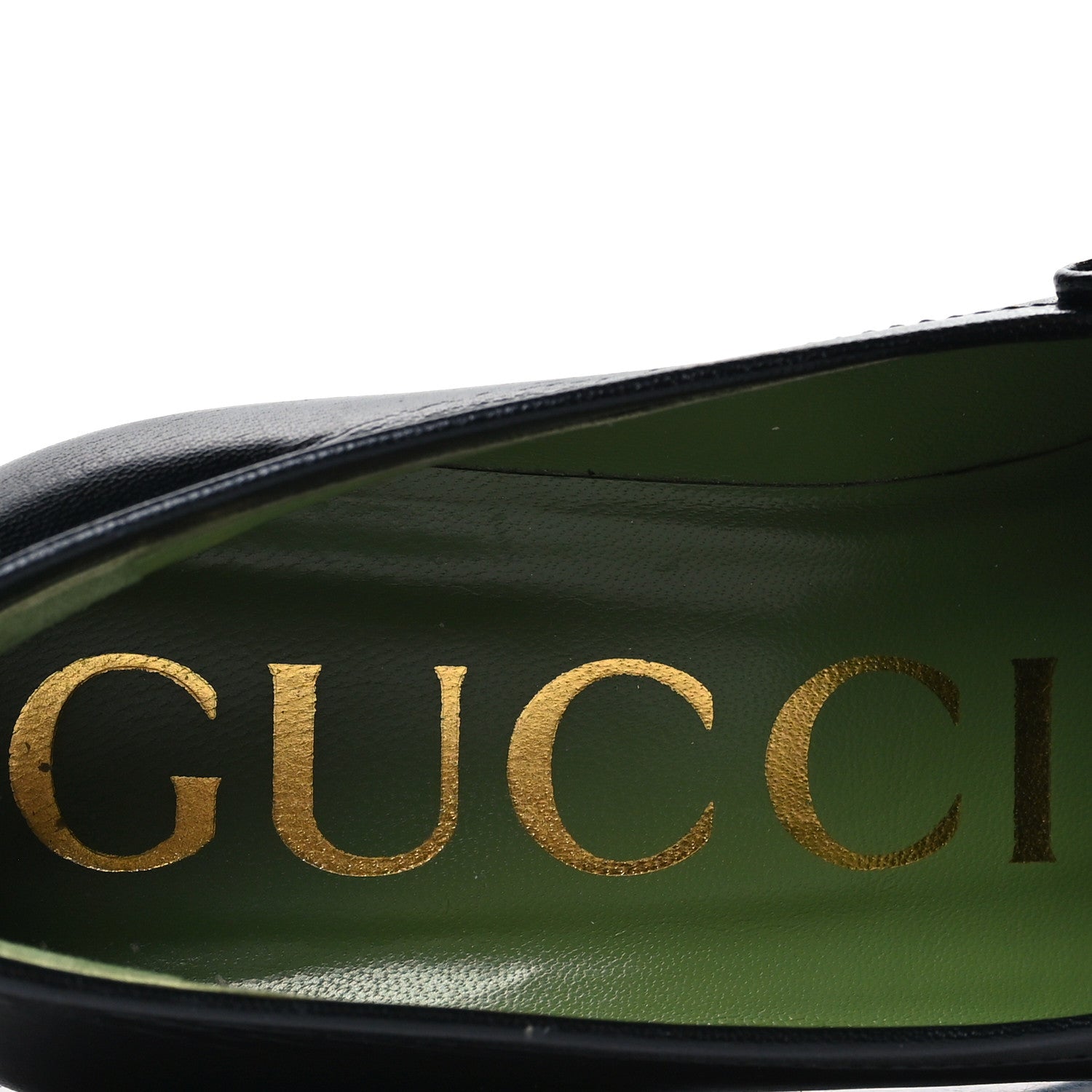 Gucci Goatskin Houdan Mid Heel Platform Loafers 36.5 Black 8 of 10