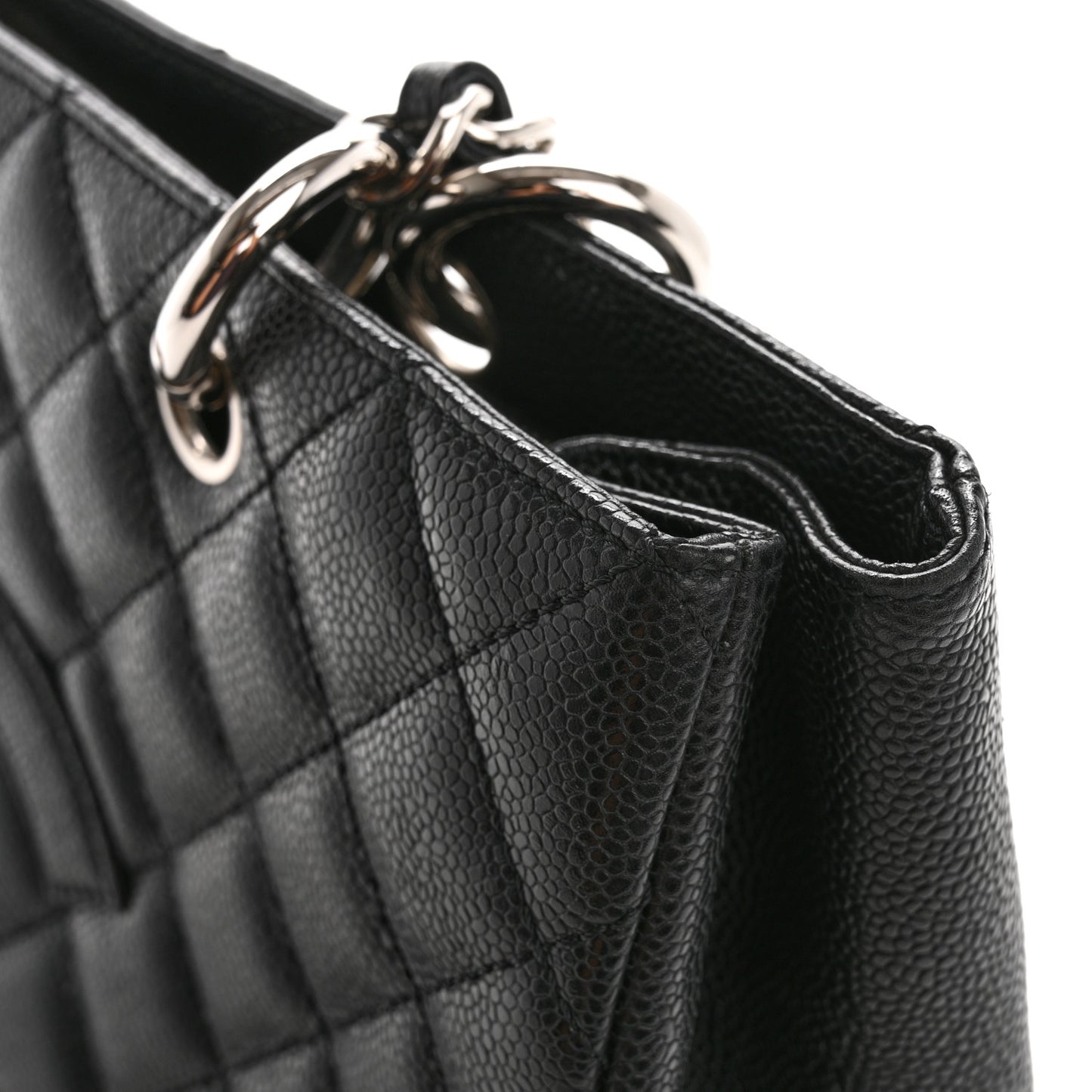 Caviar Quilted Grand Shopping Tote GST Black