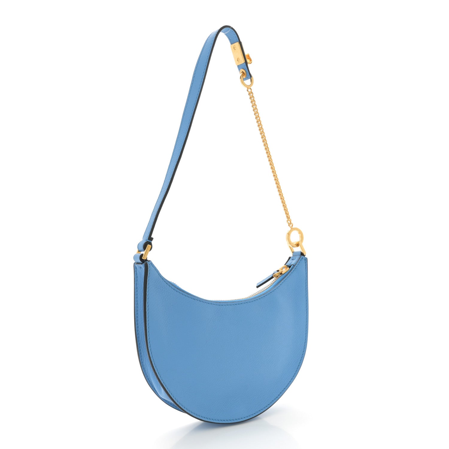 Valentino Garavani Grainy Calfskin Mini Vlogo Hobo Bag Blue 3 of 10