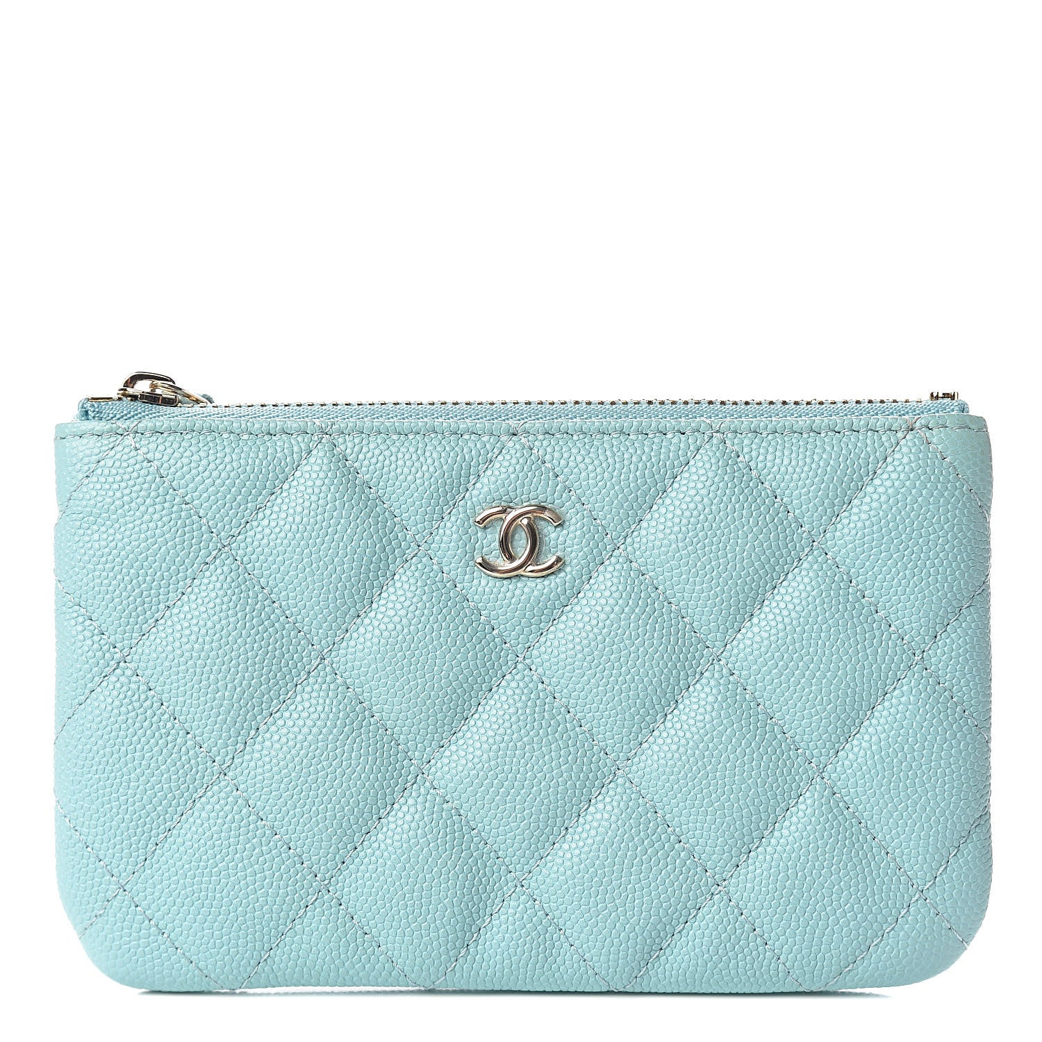 Chanel Caviar Quilted Small Cosmetic Case Light Blue 1 of 7
