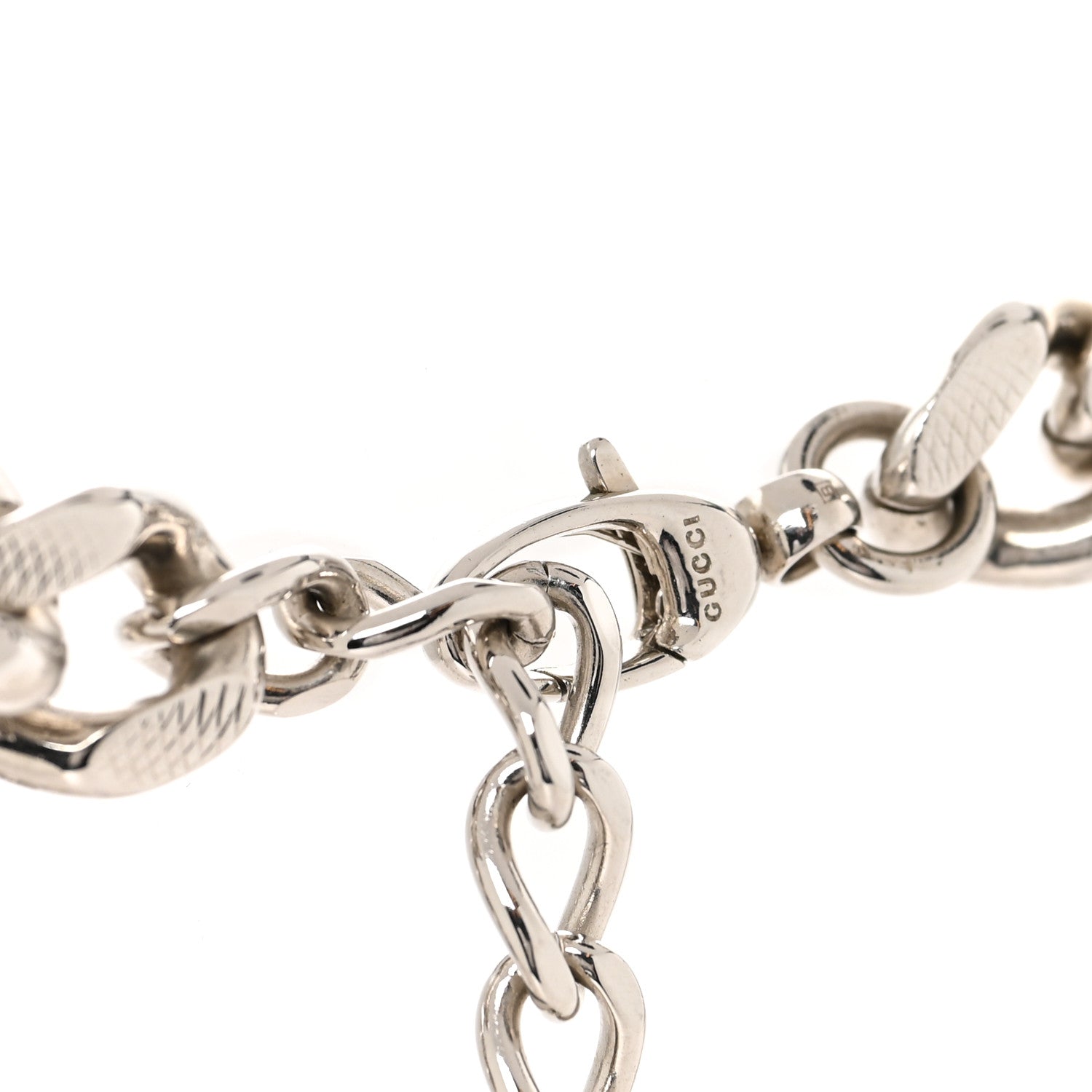 Gucci X BALENCIAGA Crystal Script Short Necklace Silver Gold 4 of 5