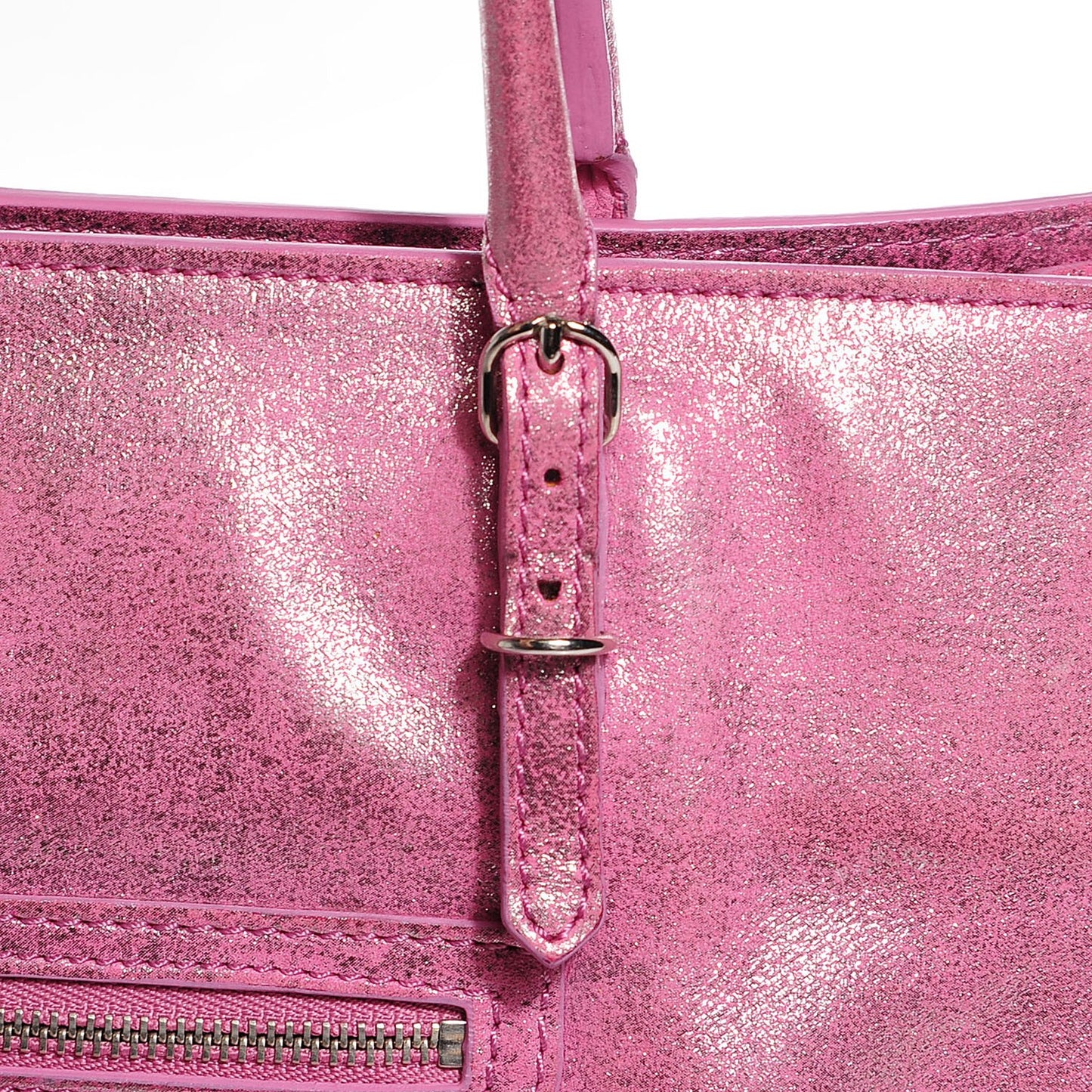 Metallic Calfskin Milkyway Papier A4 Tote Fuchsia