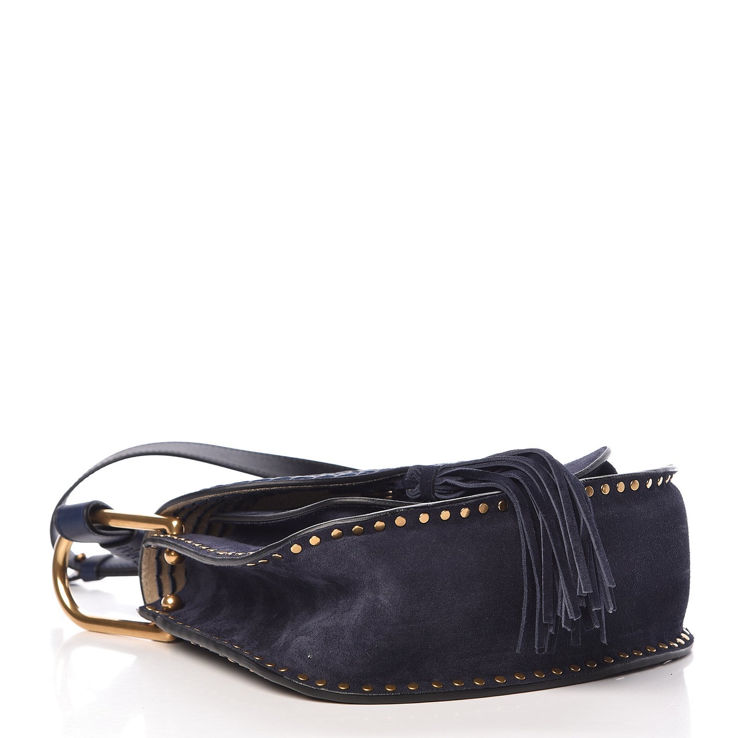 Suede Calfskin Braided Small Hudson Shoulder Bag Full Blue