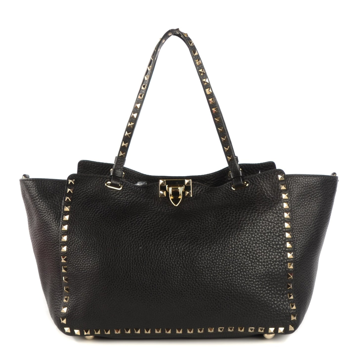 Alce Printed Calfskin Medium Rockstud Tote Black