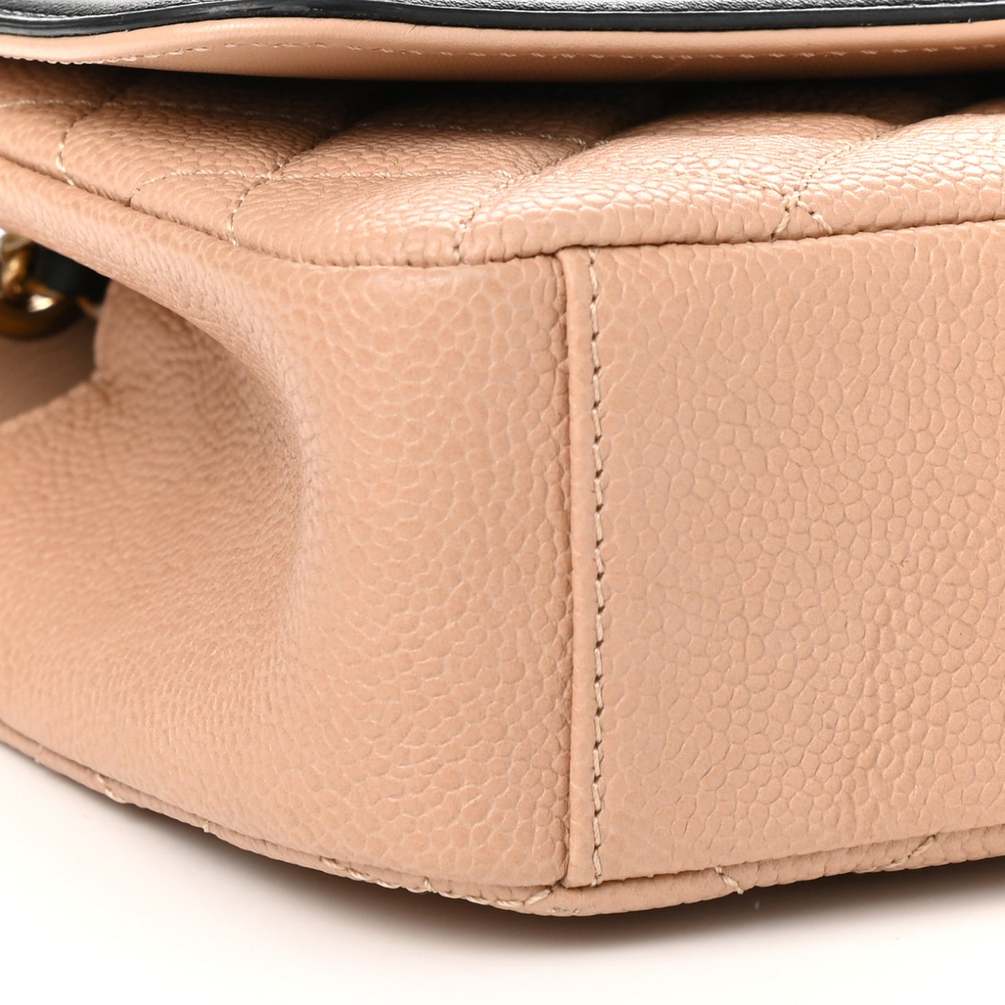 Caviar Quilted Small CC Filigree Flap Beige Black