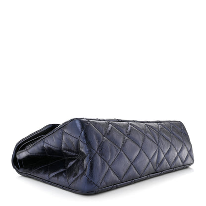 Chanel Metallic Aged Calfskin Quilted 2.55 Reissue 227 Flap Dark Navy Blue 4 of 11