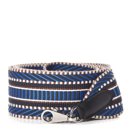 Hermes Toile Swift 50mm Sangle Cavale Shoulder Strap Bleu Zellige Indigo Black 1 of 3