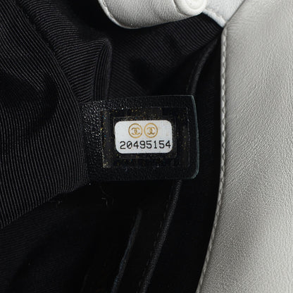 Chanel Calfskin Quilted Graphic Mini Flap Bag Black White 8 of 9