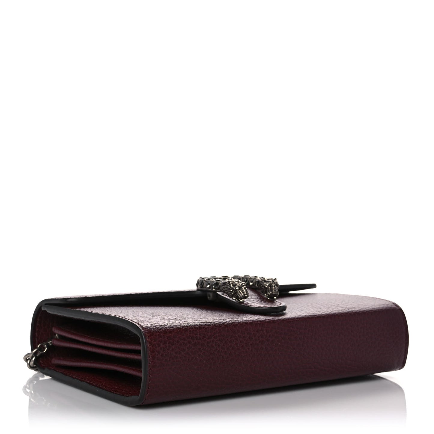 Dollar Calfskin Crystal Mini Dionysus Chain Wallet Vintage Bordeaux