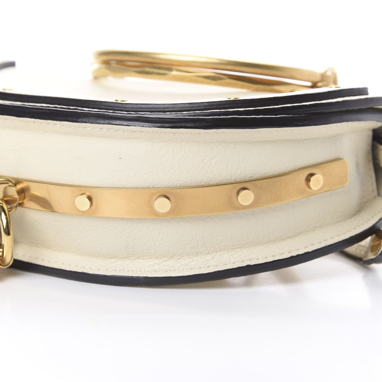 Calfskin Small Nile Bracelet Minaudiere Bag Off White