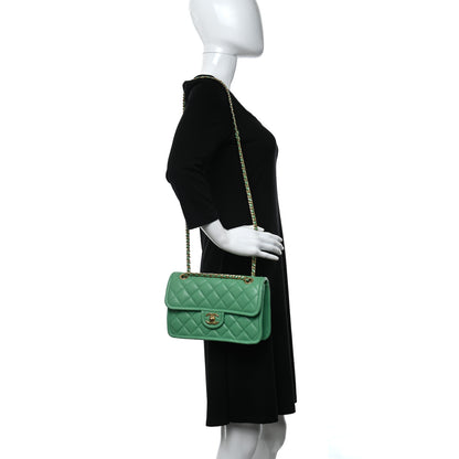 Chanel Caviar Quilted Medium Sweet Classic Flap Green 2 of 10