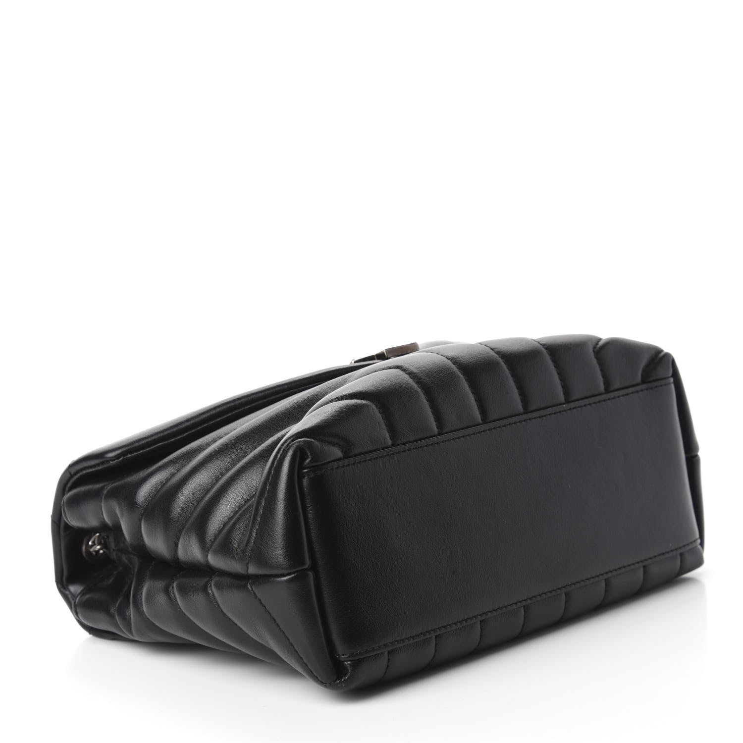 Saint Laurent Calfskin Y Quilted Monogram Small Charm Loulou Chain Satchel Black 4 of 11