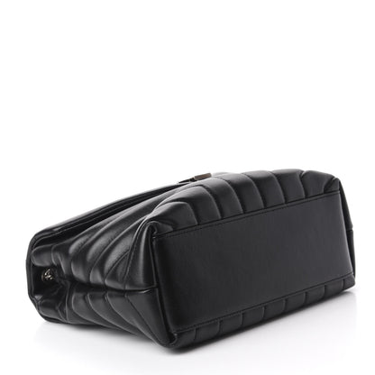 Saint Laurent Calfskin Y Quilted Monogram Small Charm Loulou Chain Satchel Black 4 of 11