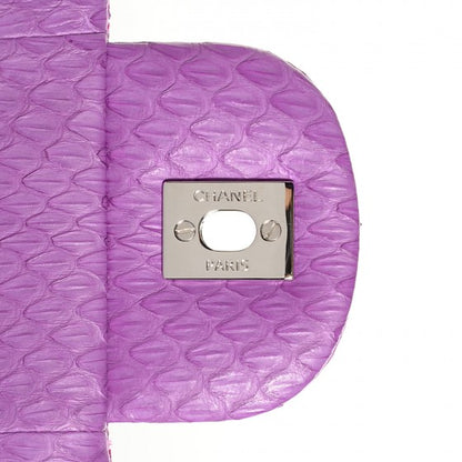 Chanel Elaphe Snakeskin Quilted Jumbo Easy Carry Flap Purple 8 of 16