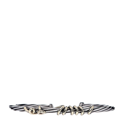 David Yurman Sterling Silver 14K Yellow Gold DY Whispers Te Amo Bracelet 1 of 5