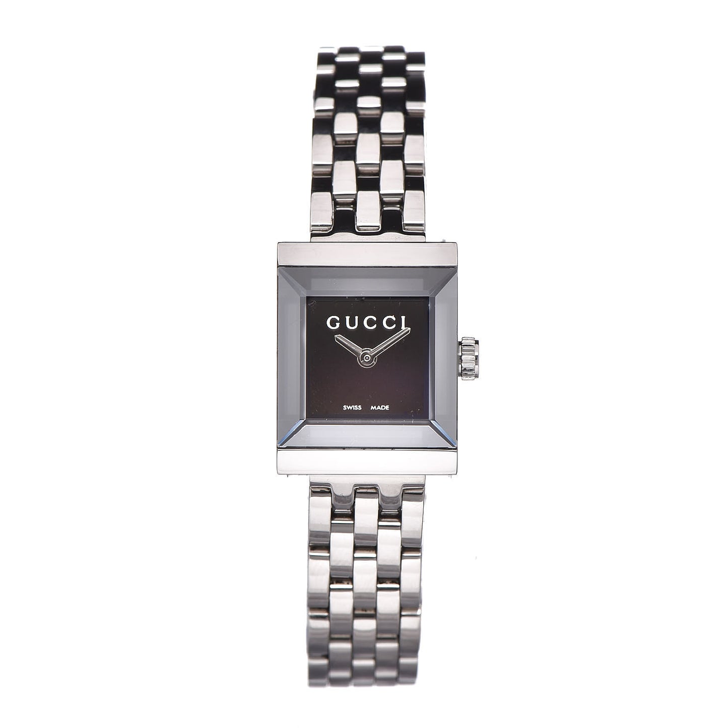 Stainless Steel 14mm G-Frame Square Quartz Watch Black