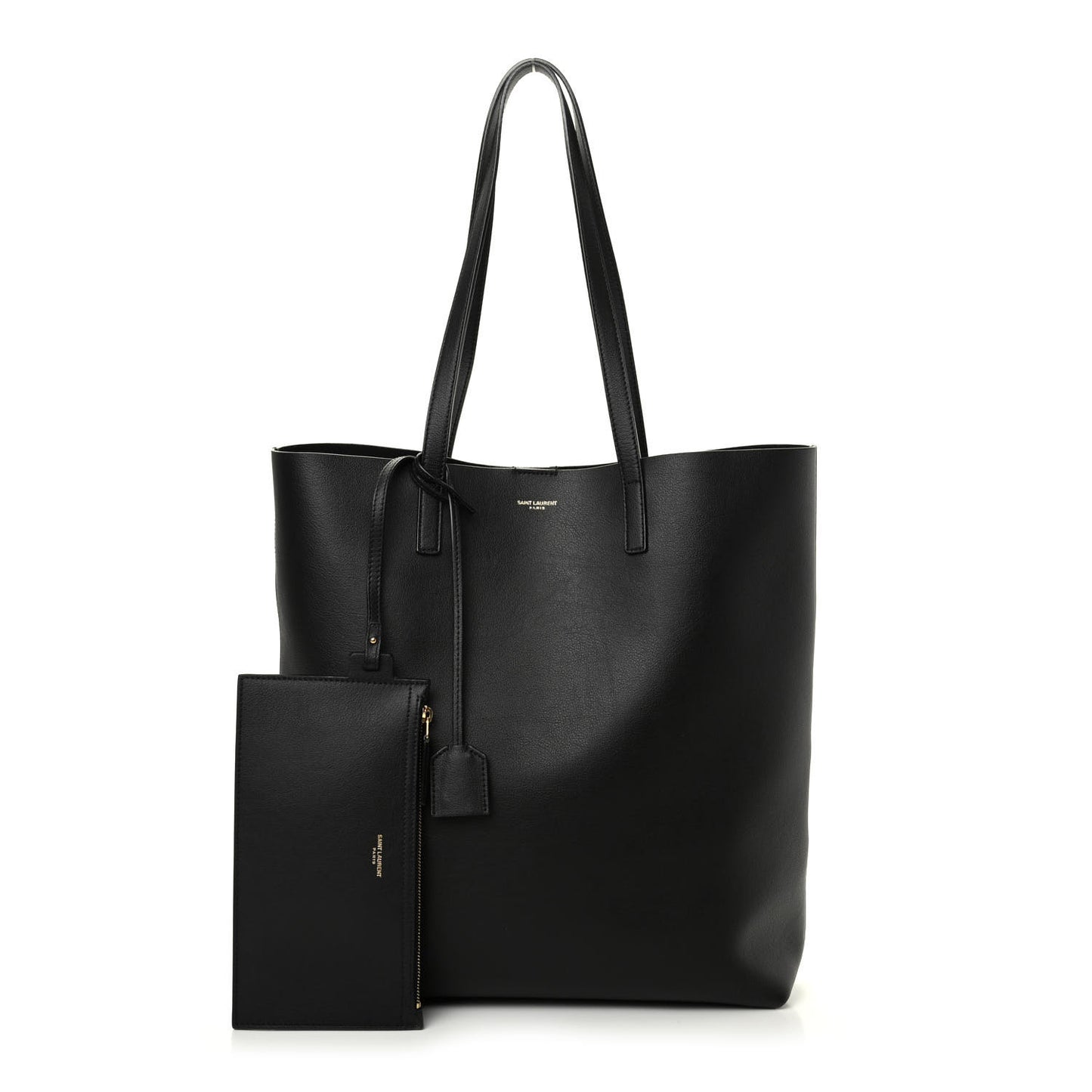 Calfskin Medium Shopping Tote Black
