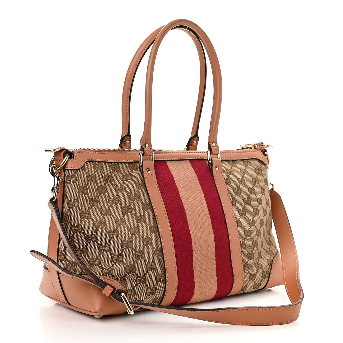 Monogram Vintage Web Medium Top Handle Bag Pink