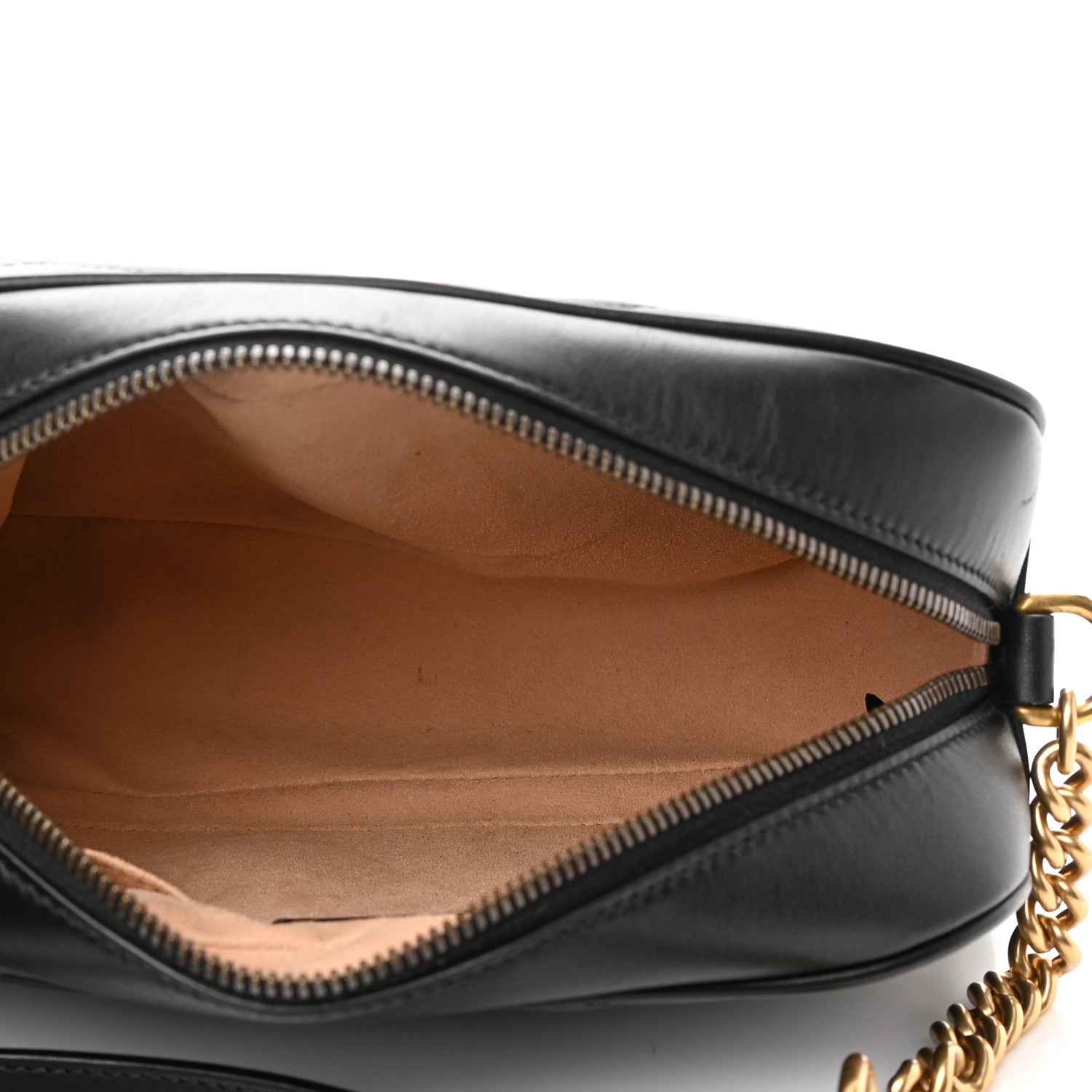 Gucci Calfskin Matelasse Small GG Marmont Chain Shoulder Bag Black 5 of 11