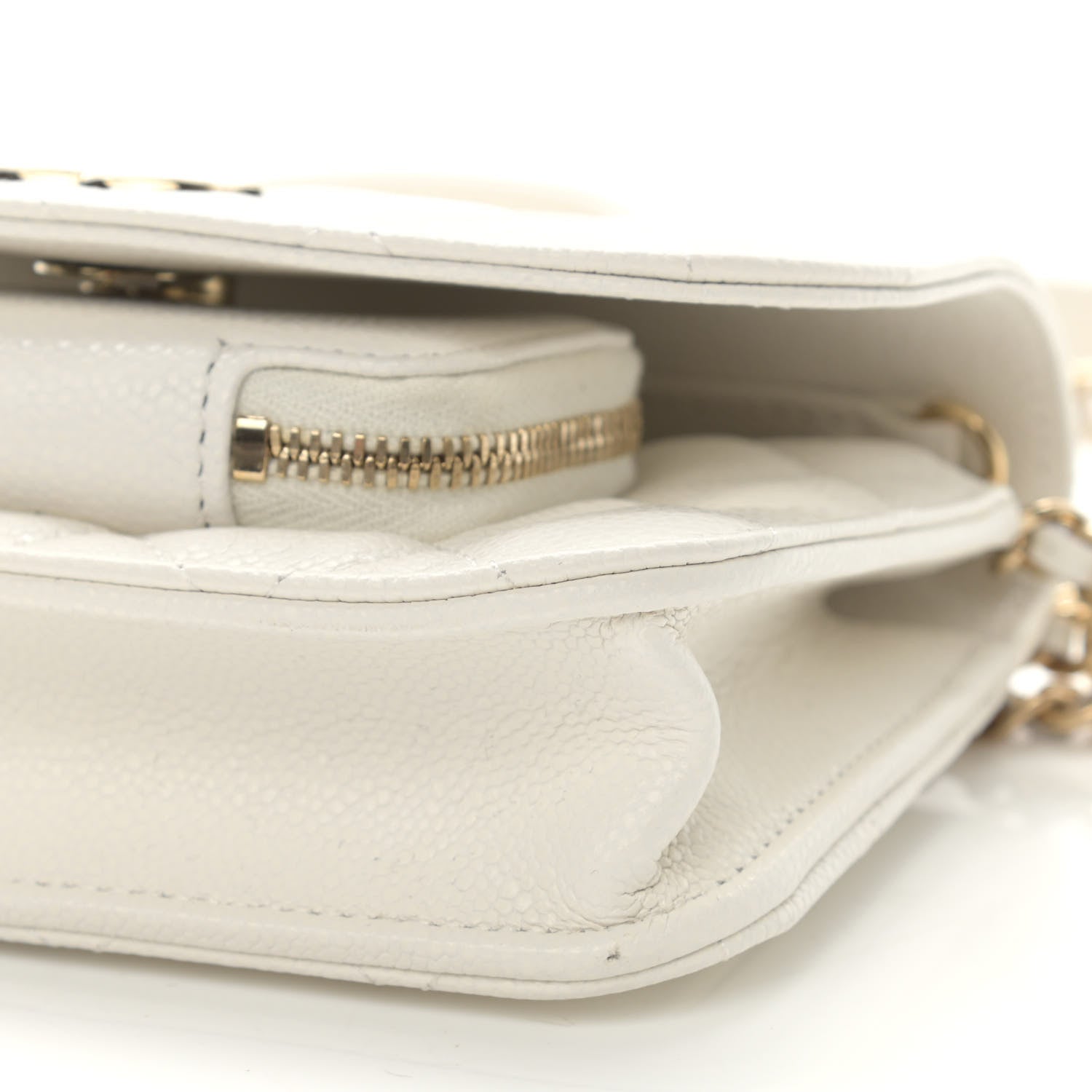 Chanel Caviar Quilted Business Affinity Clutch With Chain Flap White 10 of 11