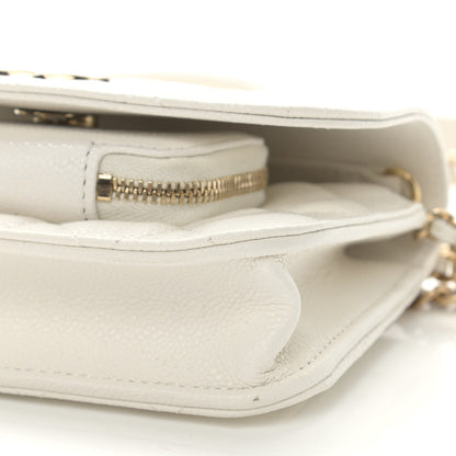 Chanel Caviar Quilted Business Affinity Clutch With Chain Flap White 10 of 11