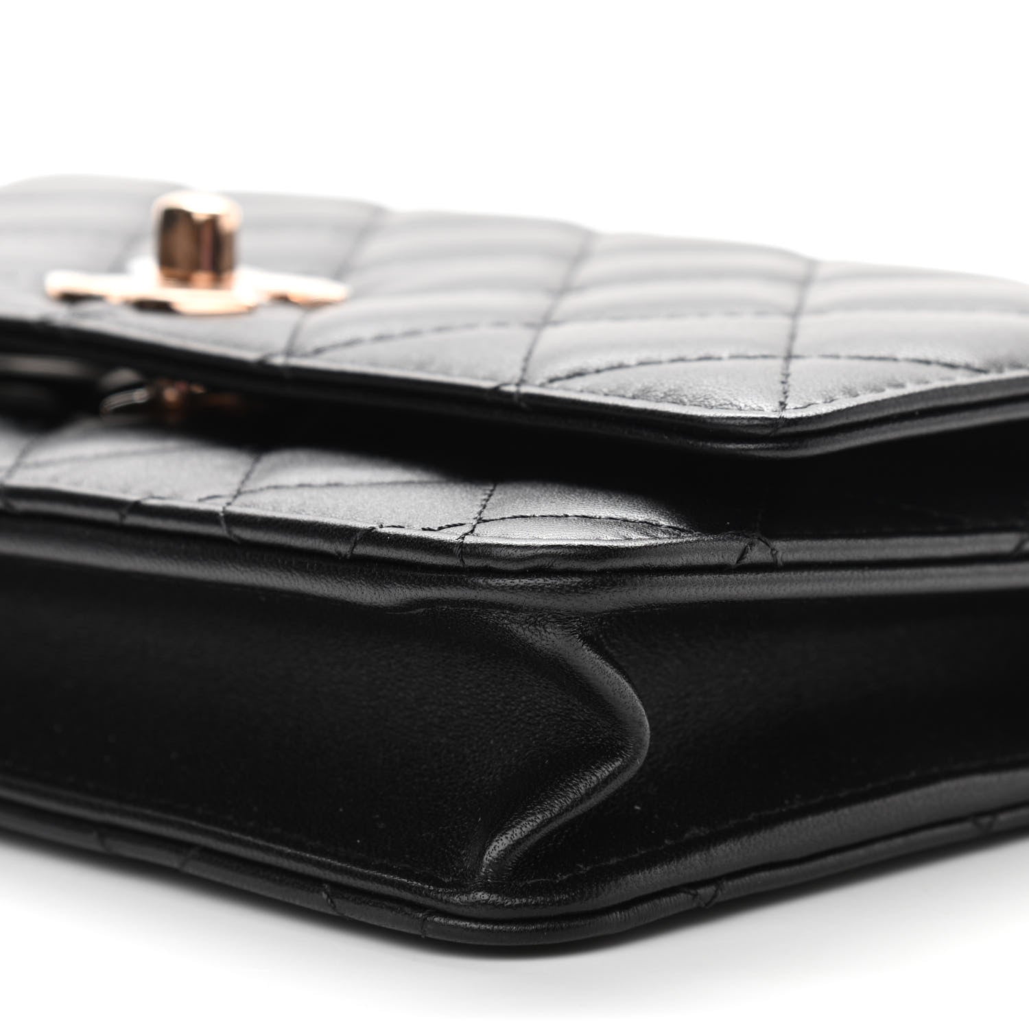Chanel Lambskin Quilted Trendy CC Wallet On Chain WOC Black 10 of 11