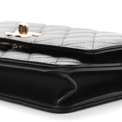 Chanel Lambskin Quilted Trendy CC Wallet On Chain WOC Black 10 of 11