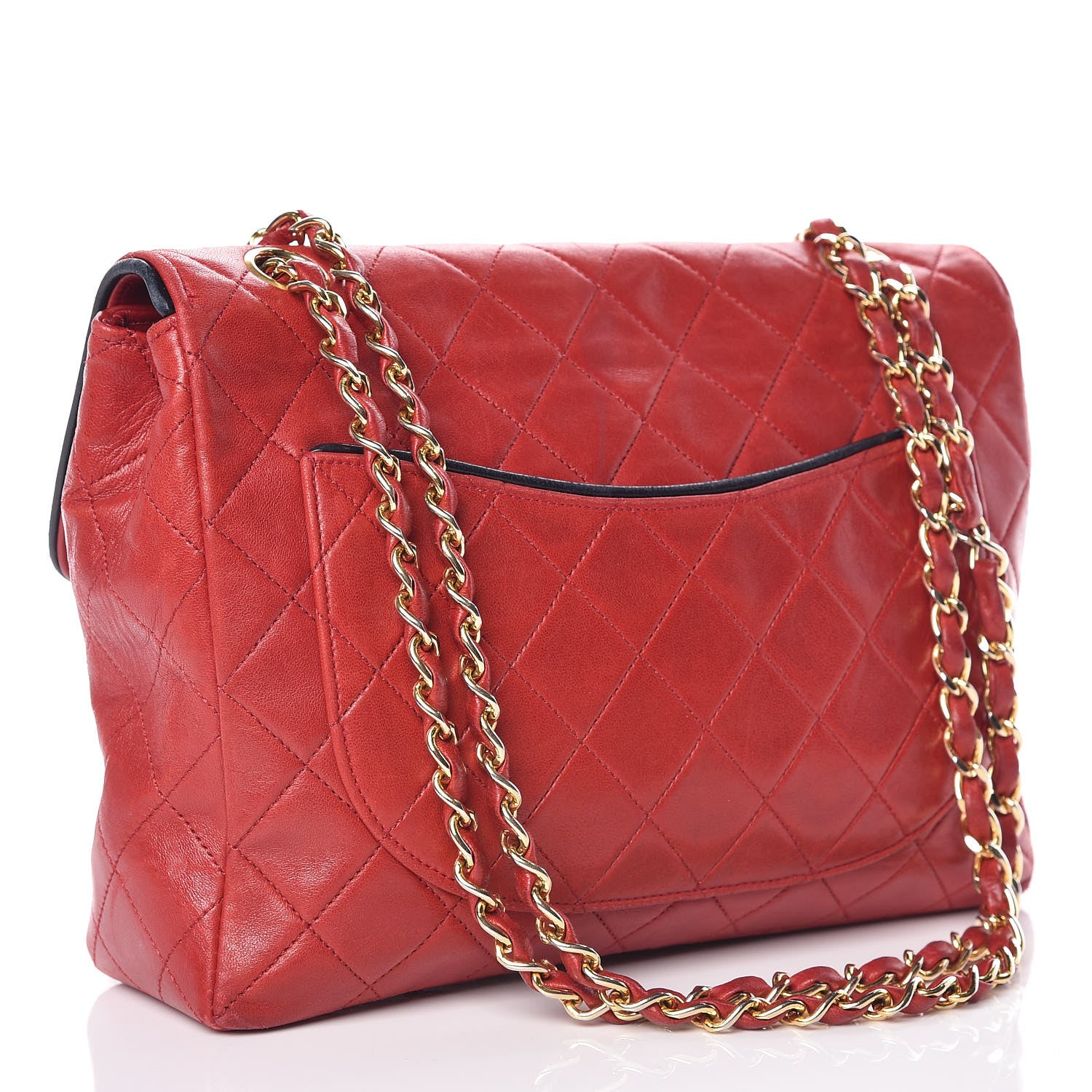 Chanel Lambskin Quilted Bi-Color Small Single Flap Red Black 4 of 22