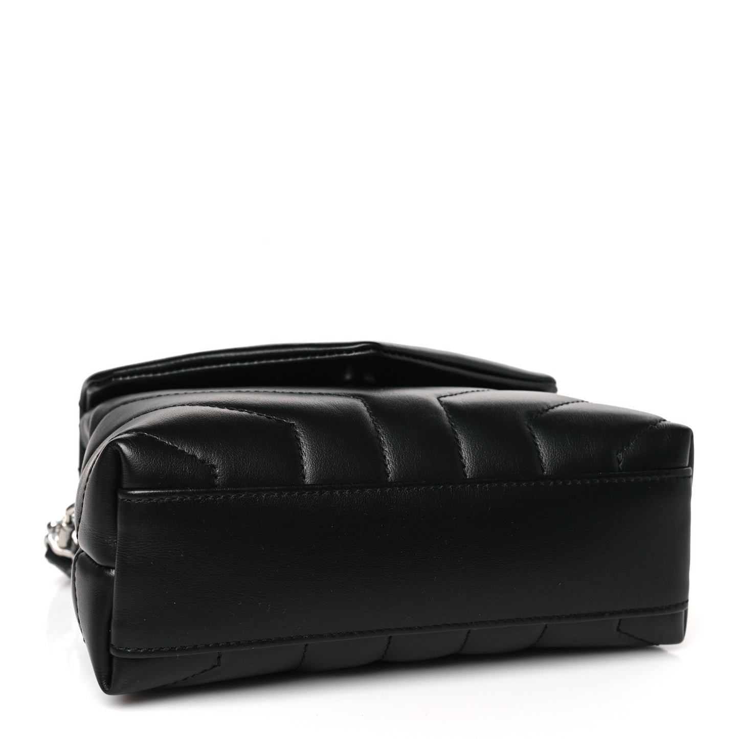 Calfskin Y Quilted Monogram Toy Loulou Crossbody Bag Black
