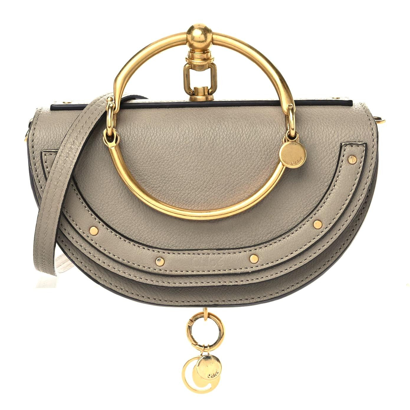 Chloe Calfskin Small Nile Bracelet Minaudiere Bag Motty Grey 1 of 13