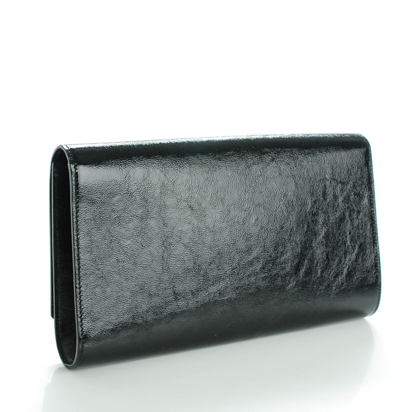 Textured Patent Monogram Large Belle De Jour Clutch Black