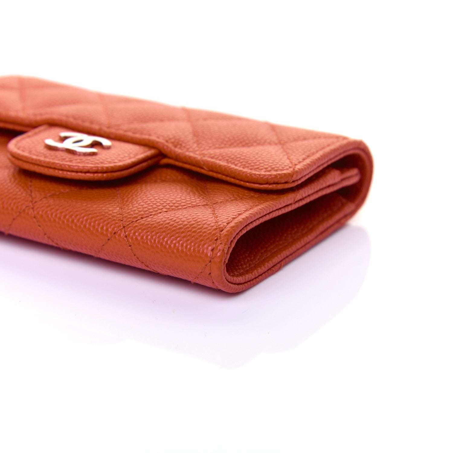 Chanel Caviar Quilted Flap Card Holder Orange 6 of 11