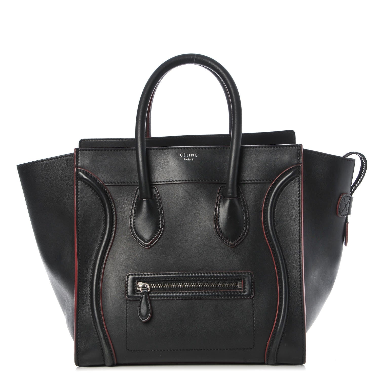Celine Smooth Calfskin Mini Luggage Black Pink Trim 1 of 17